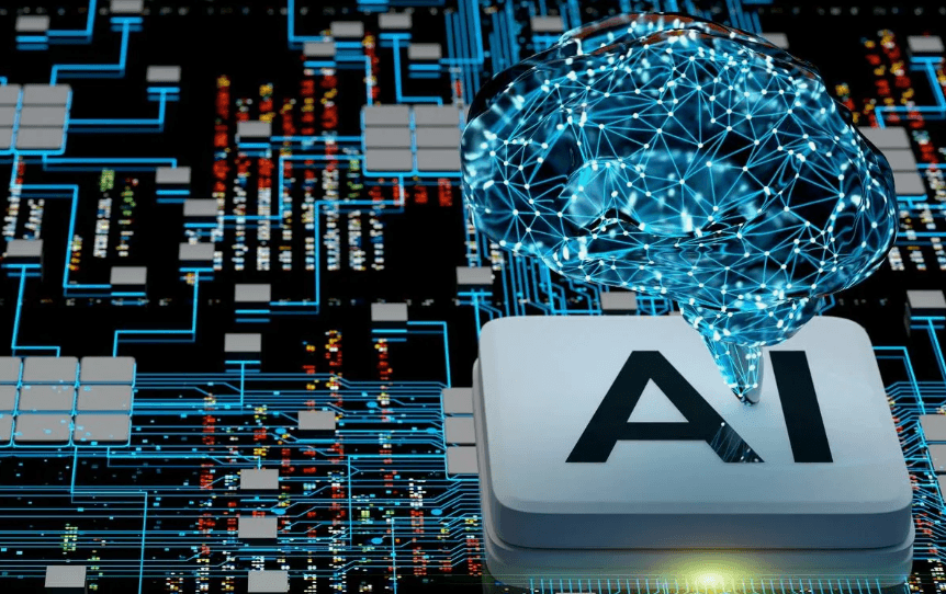 AI Capital Spending Illustration of an AI chip on a circuit board